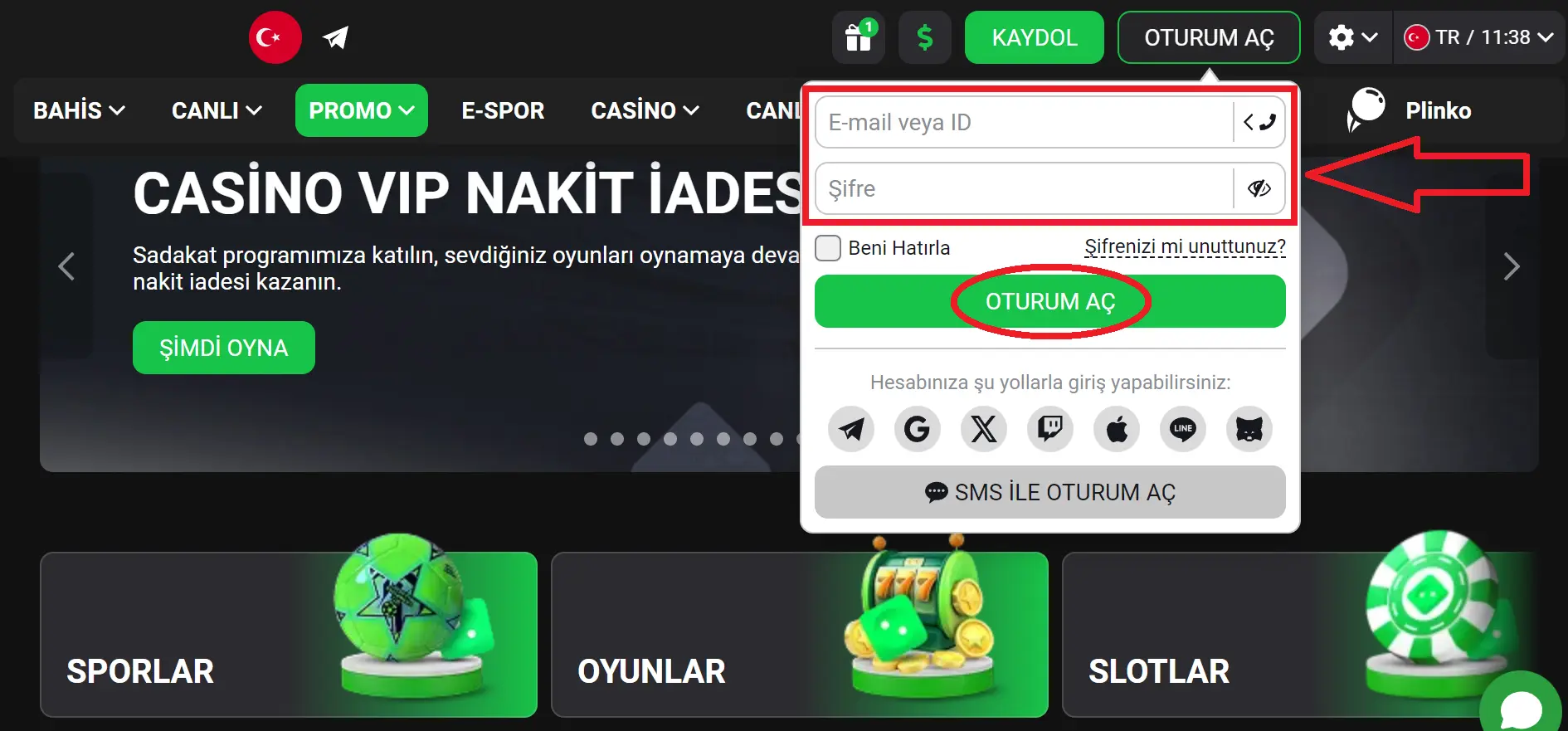 Betroller Giriş ile Oturum Açma Betroller Giriş ile Oturum Açma