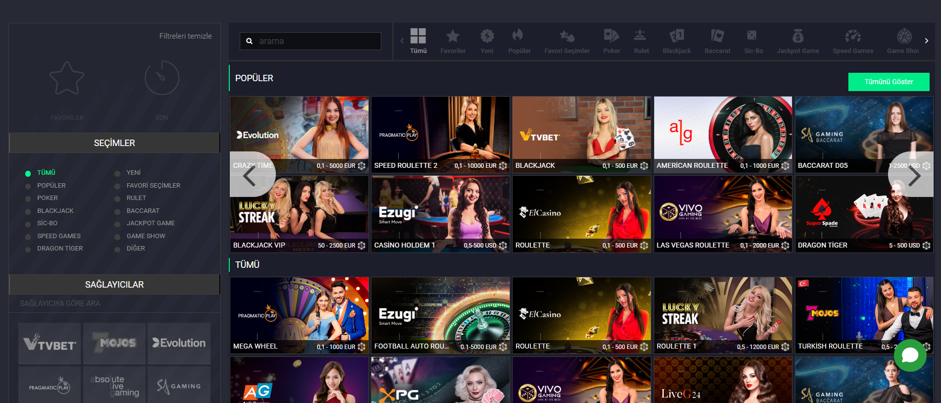 Slotlar ve Canlı Casino Oyunları Slotlar ve Canlı Casino Oyunları